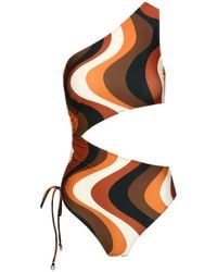 DAZE DAYZ - Sunset Wave One-Shoulder Cutout Swimsuit - Lyst