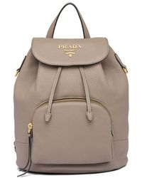 prada logo plaque backpack