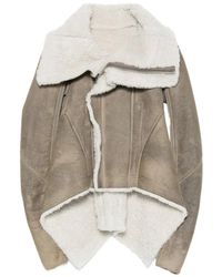 Rick Owens - Shearling-Lined Asymmetric Jacket - Lyst