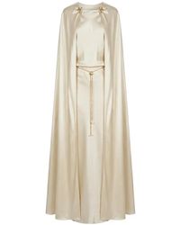 Danamé - Cape-Detail Belted Dress - Lyst