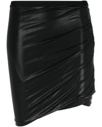 Rick Owens - Glossy Ruched Mini Skirt - Lyst