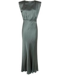 Semicouture - Gathered-Detail Maxi Dress - Lyst