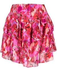 IRO - Floral-print Ruffled Skirt - Lyst
