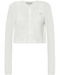 Munthe - Noelia Pointelle-Knit Cropped Cardigan - Lyst