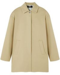 Versace - Neutral Cotton Single-breasted Coat - Lyst