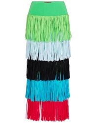 Simon Miller - Dio Fringe-Trimmed Knitted Midi Skirt - Lyst
