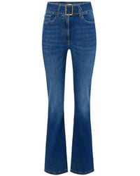 Elisabetta Franchi - Boot-Cut Jeans With Belt - Lyst