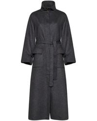 Kaos - Belted High-Neck Coat - Lyst