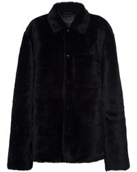 Prada - Shearling Blouson Jacket - Lyst