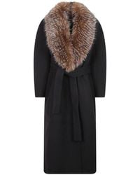 Zimmermann - Manteau Ceinturé Valiant Bordé De Fourrure - Lyst