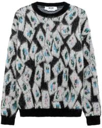 MSGM - Pullover Mit Geometrischem Muster - Lyst