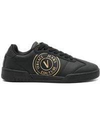 Versace - Baskets brooklyn noires à logo circulaire - Lyst