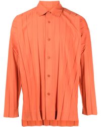 Homme Plissé Issey Miyake - Camisa plisada de manga larga - Lyst