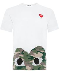 COMME DES GARÇONS PLAY Camouflage Edge Heart T-shirt - White