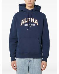 Alpha Industries - Logo-Print Hoodie - Lyst