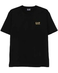 EA7 - Camiseta De Algodón Con Logo Estampado - Lyst