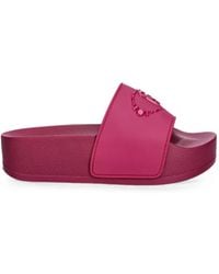 Liu Jo - Embossed-Logo Platform Slides - Lyst