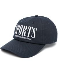 Sporty & Rich - Logo-embroidered Cotton Baseball Cap - Lyst