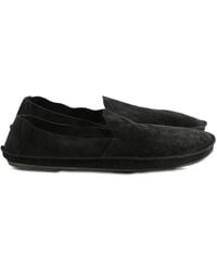 The Row - Suede Leather Loafers - Lyst