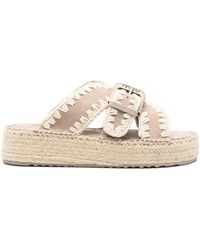 Mou - Jute Leather Heeled Sandals - Lyst