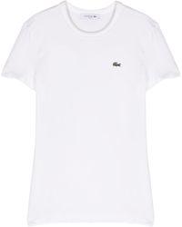 Lacoste - Logo-patch Cotton-blend T-shirt - Lyst