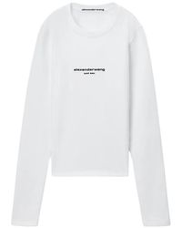 Alexander Wang - Fitted Ls Tee W/ Logo Print - Lyst
