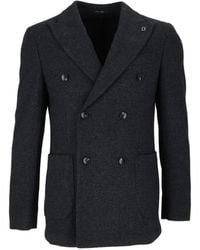 Brera Orologi - Double-Breasted Textured Blazer - Lyst