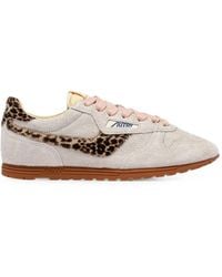 Autry - Reelwind Low Leopard-Print Suede Sneakers - Lyst