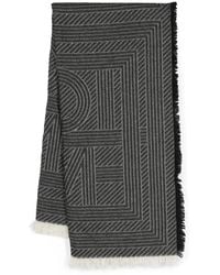 TOTEME - Monogram-Jacquard Striped Fringed Scarf - Lyst