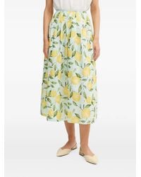 Ouí - Lemon-Print Pleated Midi Skirt - Lyst
