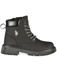Polo Ralph Lauren - Logo-Embroidered Lace-Up Ankle Boots - Lyst