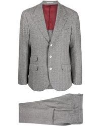 Brunello Cucinelli - Wool-blend Herringbone Two-piece Suit - Lyst