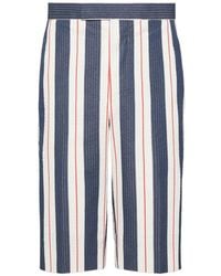 Thom Browne - Striped Seersucker Shorts - Lyst