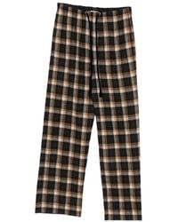 forte_forte - Check-Pattern Drawstring-Waist Trousers - Lyst