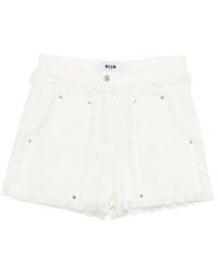 MSGM - Fringed-Detail Pocket Shorts - Lyst