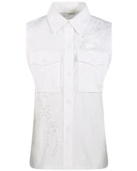 P.A.R.O.S.H. - Embroidered-Detail Pocket Blouse - Lyst