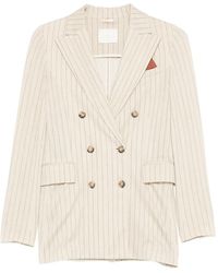 Circolo 1901 - Striped Double-Breasted Blazer - Lyst