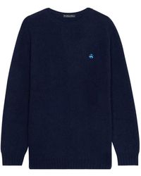 Brooks Brothers - Logo-Embroidered Wool Sweater - Lyst