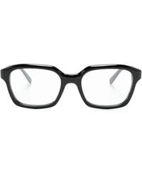 Moncler - Logo-Plaque Square-Frame Glasses - Lyst