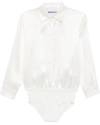 MEDEA - Button-Up Silk Shirt - Lyst