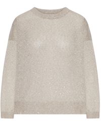 Brunello Cucinelli - Pull En Lin À Paillettes - Lyst
