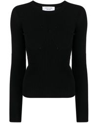 Marine Serre - Ribbed-knit Long-sleeved Top - Lyst