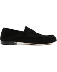 The Row - Mocasines de ante con logo grabado - Lyst