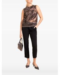Brunello Cucinelli - Embroidered Sleeveless Blouse - Lyst