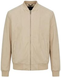 Tombolini - Veste Bomber En Daim À Fermeture Zippée - Lyst