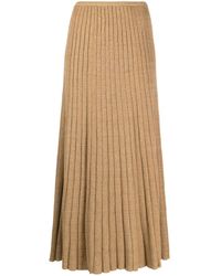 Tory Burch - Pleated Knit Midi Skirt - Lyst
