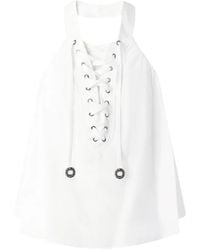 Pinko - Lace-Detail Halterneck Blouse - Lyst