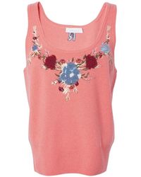 Rabanne - Floral-Embroidered Sleeveless Sweater - Lyst