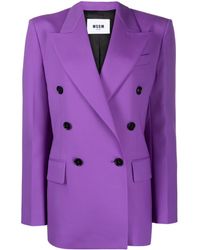 MSGM - Straight-cut Double-breasted Blazer - Lyst