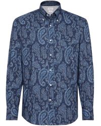 Brunello Cucinelli - Paisley-print Cotton Shirt - Lyst